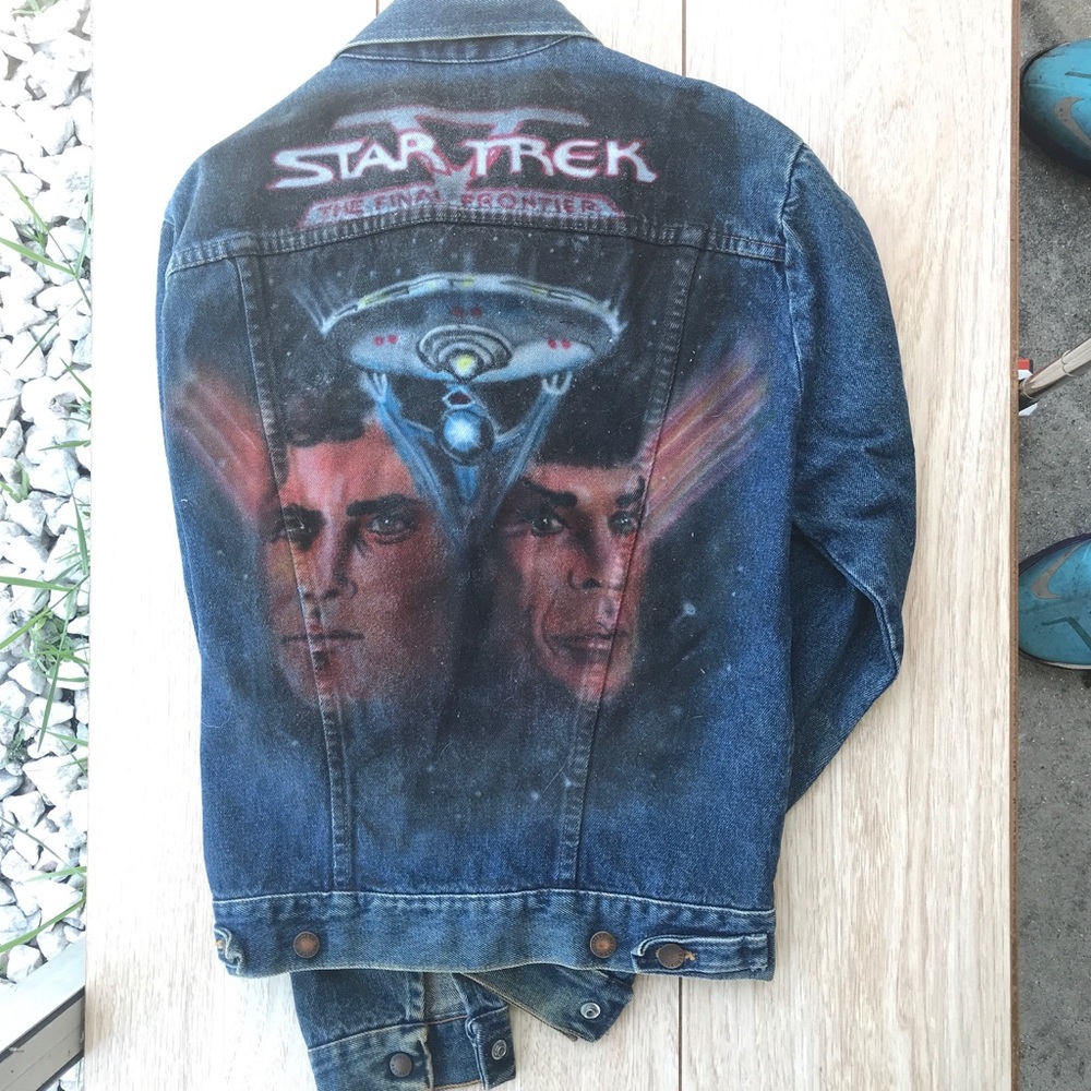 vintage star trek airbrush denim jacket
